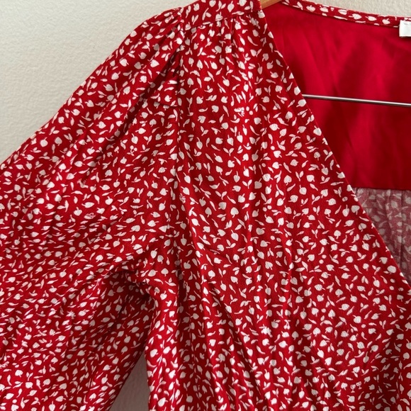 NWT Madewell Kinston Side Button Wrap Red Top Size Small - Picture 10 of 12